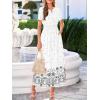 imageBTFBM Summer Dresses for Women 2026 Casual V Neck Short Sleeve Flowy Wedding Guest Beach Vacation Floral Boho Maxi DressWhite Black Flower