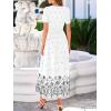 imageBTFBM Summer Dresses for Women 2026 Casual V Neck Short Sleeve Flowy Wedding Guest Beach Vacation Floral Boho Maxi DressWhite Black Flower