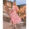 imageBTFBM Summer Dresses for Women 2026 Spring Outfits Beach Vacation Short Sleeve Smocked Boho Casual Floral Maxi DressFloral Pink Red