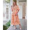 imageBTFBM Summer Dresses for Women 2026 Spring Outfits Beach Vacation Short Sleeve Smocked Boho Casual Floral Maxi DressFloral White Red
