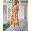 imageBTFBM Summer Dresses for Women 2026 Spring Outfits Beach Vacation Short Sleeve Smocked Boho Casual Floral Maxi DressFloral Yellow