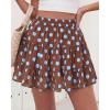 imageBTFBM Summer Skirts for Women 2026 Floral High Waist Shorts Underneath Boho Tiered Flowy Tennis Skorts Casual Mini SkirtDot Brown Blue