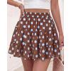 imageBTFBM Summer Skirts for Women 2026 Floral High Waist Shorts Underneath Boho Tiered Flowy Tennis Skorts Casual Mini SkirtDot Brown Blue
