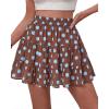 imageBTFBM Summer Skirts for Women 2026 Floral High Waist Shorts Underneath Boho Tiered Flowy Tennis Skorts Casual Mini SkirtDot Brown Blue