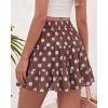 imageBTFBM Summer Skirts for Women 2026 Floral High Waist Shorts Underneath Boho Tiered Flowy Tennis Skorts Casual Mini SkirtDot Brown Blue