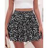 imageBTFBM Summer Skirts for Women 2026 Floral High Waist Shorts Underneath Boho Tiered Flowy Tennis Skorts Casual Mini SkirtFloral Black White