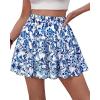 imageBTFBM Summer Skirts for Women 2026 Floral High Waist Shorts Underneath Boho Tiered Flowy Tennis Skorts Casual Mini SkirtFloral White Blue