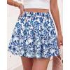 imageBTFBM Summer Skirts for Women 2026 Floral High Waist Shorts Underneath Boho Tiered Flowy Tennis Skorts Casual Mini SkirtFloral White Blue
