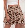 imageBTFBM Summer Skirts for Women 2026 Floral High Waist Shorts Underneath Boho Tiered Flowy Tennis Skorts Casual Mini SkirtLeopard Khaki