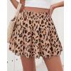 imageBTFBM Summer Skirts for Women 2026 Floral High Waist Shorts Underneath Boho Tiered Flowy Tennis Skorts Casual Mini SkirtLeopard Khaki