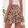 imageBTFBM Summer Skirts for Women 2026 Floral High Waist Shorts Underneath Boho Tiered Flowy Tennis Skorts Casual Mini SkirtLeopard Khaki