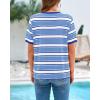 imageBTFBM Summer Tops for Women 2026 Crewneck Short Sleeve Striped T Shirts Casual Spring Clothes Color Block Basic Tee BlousesBlue White