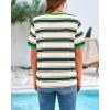 imageBTFBM Summer Tops for Women 2026 Crewneck Short Sleeve Striped T Shirts Casual Spring Clothes Color Block Basic Tee BlousesDark Green Apricot