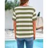 imageBTFBM Summer Tops for Women 2026 Crewneck Short Sleeve Striped T Shirts Casual Spring Clothes Color Block Basic Tee BlousesLight Green White
