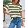 imageBTFBM Summer Tops for Women 2026 Crewneck Short Sleeve Striped T Shirts Casual Spring Clothes Color Block Basic Tee BlousesLight Green White