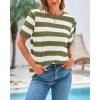 imageBTFBM Summer Tops for Women 2026 Crewneck Short Sleeve Striped T Shirts Casual Spring Clothes Color Block Basic Tee BlousesLight Green White