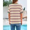 imageBTFBM Summer Tops for Women 2026 Crewneck Short Sleeve Striped T Shirts Casual Spring Clothes Color Block Basic Tee BlousesPink Apricot