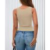imageBTFBM Summer Tops for Women 2026 Scoop Neck Ribbed Henley Button Sleeveless Casual Spring Basic Tank Top Clothes OutfitsApricot