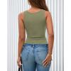 imageBTFBM Summer Tops for Women 2026 Scoop Neck Ribbed Henley Button Sleeveless Casual Spring Basic Tank Top Clothes OutfitsBean Green