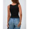 imageBTFBM Summer Tops for Women 2026 Scoop Neck Ribbed Henley Button Sleeveless Casual Spring Basic Tank Top Clothes OutfitsBlack
