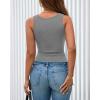 imageBTFBM Summer Tops for Women 2026 Scoop Neck Ribbed Henley Button Sleeveless Casual Spring Basic Tank Top Clothes OutfitsGrey