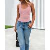 imageBTFBM Summer Tops for Women 2026 Scoop Neck Ribbed Henley Button Sleeveless Casual Spring Basic Tank Top Clothes OutfitsGrey Pink