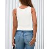 imageBTFBM Summer Tops for Women 2026 Scoop Neck Ribbed Henley Button Sleeveless Casual Spring Basic Tank Top Clothes OutfitsWhite