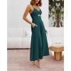 imageBTFBM Women 2026 Spaghetti Strap Midi Summer Dresses Sleeveless V Neck Cutout Slit Casual Beach Party Maxi Dress PocketsBlue Green