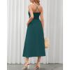 imageBTFBM Women 2026 Spaghetti Strap Midi Summer Dresses Sleeveless V Neck Cutout Slit Casual Beach Party Maxi Dress PocketsBlue Green