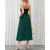imageBTFBM Women 2026 Spaghetti Strap Midi Summer Dresses Sleeveless V Neck Cutout Slit Casual Beach Party Maxi Dress PocketsDark Green