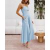 imageBTFBM Women 2026 Spaghetti Strap Midi Summer Dresses Sleeveless V Neck Cutout Slit Casual Beach Party Maxi Dress PocketsLight Blue