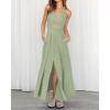 imageBTFBM Women 2026 Spaghetti Strap Midi Summer Dresses Sleeveless V Neck Cutout Slit Casual Beach Party Maxi Dress PocketsLight Green