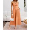 imageBTFBM Women 2026 Spaghetti Strap Midi Summer Dresses Sleeveless V Neck Cutout Slit Casual Beach Party Maxi Dress PocketsLight Orange