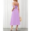 imageBTFBM Women 2026 Spaghetti Strap Midi Summer Dresses Sleeveless V Neck Cutout Slit Casual Beach Party Maxi Dress PocketsLight Purple