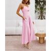 imageBTFBM Women 2026 Spaghetti Strap Midi Summer Dresses Sleeveless V Neck Cutout Slit Casual Beach Party Maxi Dress PocketsPink