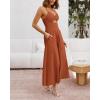 imageBTFBM Women 2026 Spaghetti Strap Midi Summer Dresses Sleeveless V Neck Cutout Slit Casual Beach Party Maxi Dress PocketsRust Red