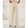 imageBTFBM Women Wide Leg Dress Pants 2026 High Waisted Button Pleated Business Casual Trousers Office Work Palazzo PantsBeige