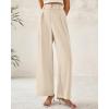 imageBTFBM Women Wide Leg Dress Pants 2026 High Waisted Button Pleated Business Casual Trousers Office Work Palazzo PantsBeige
