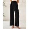 imageBTFBM Women Wide Leg Dress Pants 2026 High Waisted Button Pleated Business Casual Trousers Office Work Palazzo PantsBlack