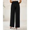 imageBTFBM Women Wide Leg Dress Pants 2026 High Waisted Button Pleated Business Casual Trousers Office Work Palazzo PantsBlack