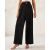 imageBTFBM Women Wide Leg Dress Pants 2026 High Waisted Button Pleated Business Casual Trousers Office Work Palazzo PantsBlack