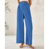 imageBTFBM Women Wide Leg Dress Pants 2026 High Waisted Button Pleated Business Casual Trousers Office Work Palazzo PantsBlue