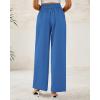 imageBTFBM Women Wide Leg Dress Pants 2026 High Waisted Button Pleated Business Casual Trousers Office Work Palazzo PantsBlue