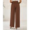 imageBTFBM Women Wide Leg Dress Pants 2026 High Waisted Button Pleated Business Casual Trousers Office Work Palazzo PantsCaramel