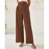 imageBTFBM Women Wide Leg Dress Pants 2026 High Waisted Button Pleated Business Casual Trousers Office Work Palazzo PantsCaramel