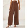 imageBTFBM Women Wide Leg Dress Pants 2026 High Waisted Button Pleated Business Casual Trousers Office Work Palazzo PantsCaramel