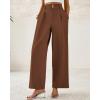 imageBTFBM Women Wide Leg Dress Pants 2026 High Waisted Button Pleated Business Casual Trousers Office Work Palazzo PantsCaramel