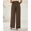 imageBTFBM Women Wide Leg Dress Pants 2026 High Waisted Button Pleated Business Casual Trousers Office Work Palazzo PantsCoffee