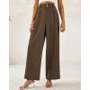 imageBTFBM Women Wide Leg Dress Pants 2026 High Waisted Button Pleated Business Casual Trousers Office Work Palazzo PantsCoffee