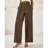 imageBTFBM Women Wide Leg Dress Pants 2026 High Waisted Button Pleated Business Casual Trousers Office Work Palazzo PantsCoffee